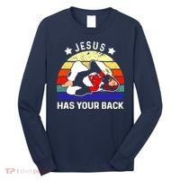 Brazilian Jiu Jitsu Jesus Has Your Back Long Sleeve Shirt thumb 0