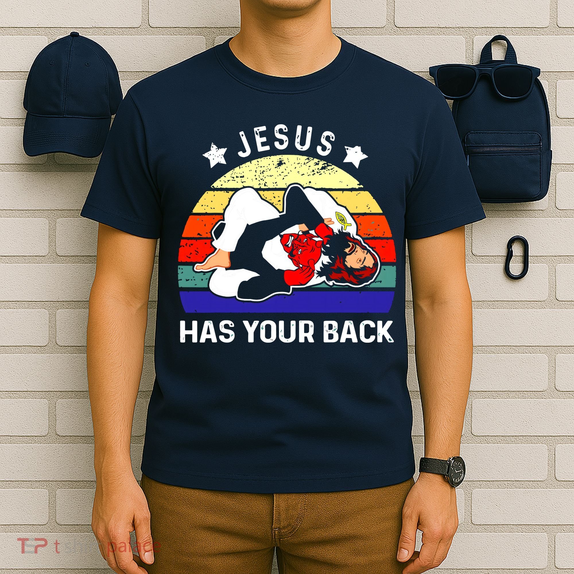 Brazilian Jiu Jitsu Jesus Has Your Back T-Shirt