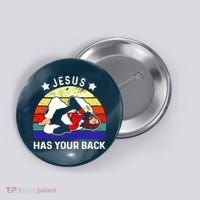 Brazilian Jiu Jitsu Jesus Has Your Back Button thumb 0