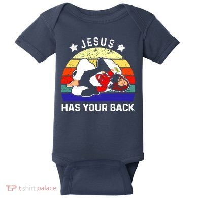 Brazilian Jiu Jitsu Jesus Has Your Back Baby Bodysuit