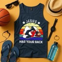 Brazilian Jiu Jitsu Jesus Has Your Back Tank Top thumb 4