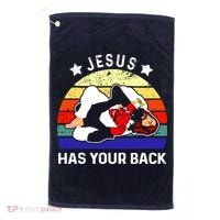 Brazilian Jiu Jitsu Jesus Has Your Back Golf Towel thumb 0