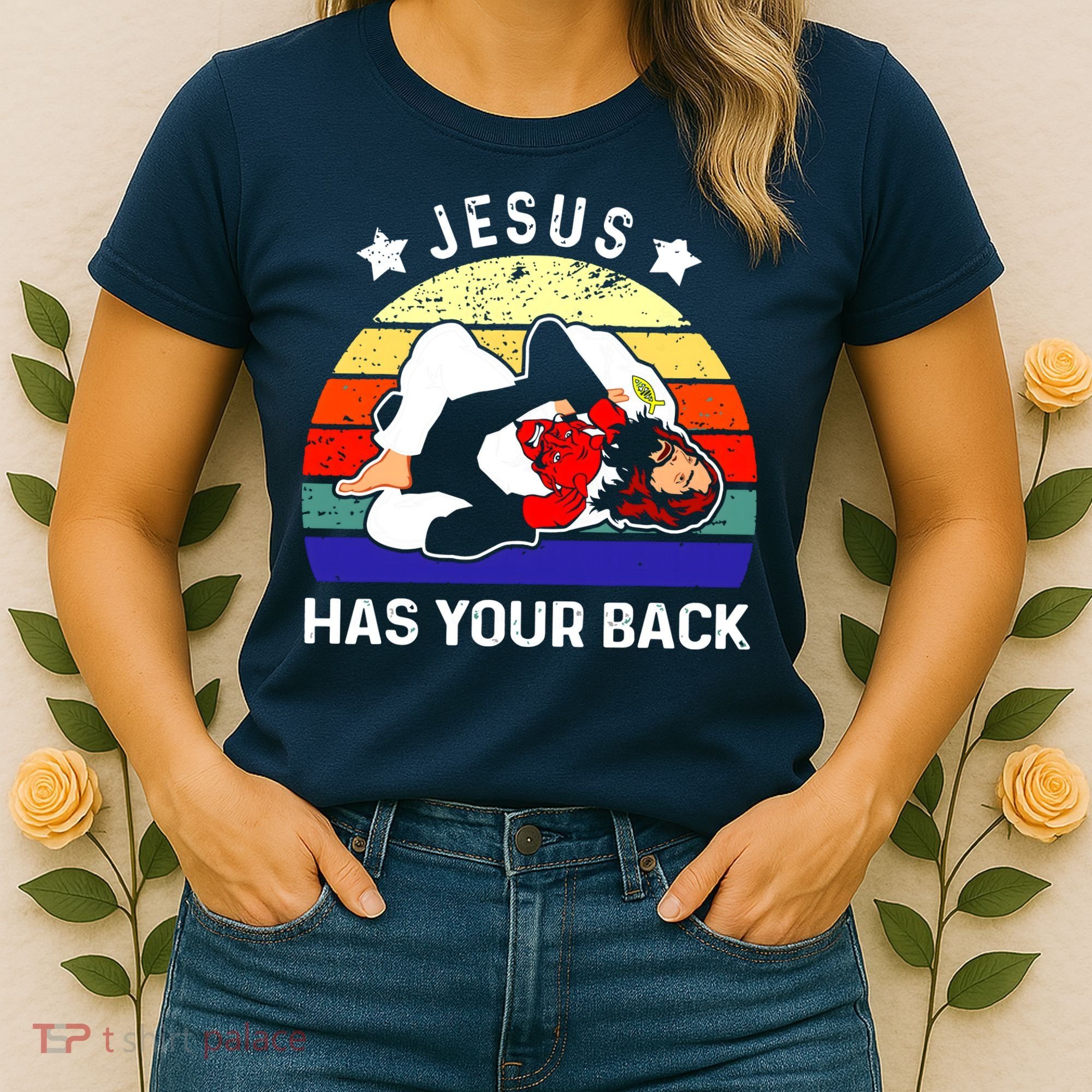 Brazilian Jiu Jitsu Jesus Has Your Back Women's T-Shirt