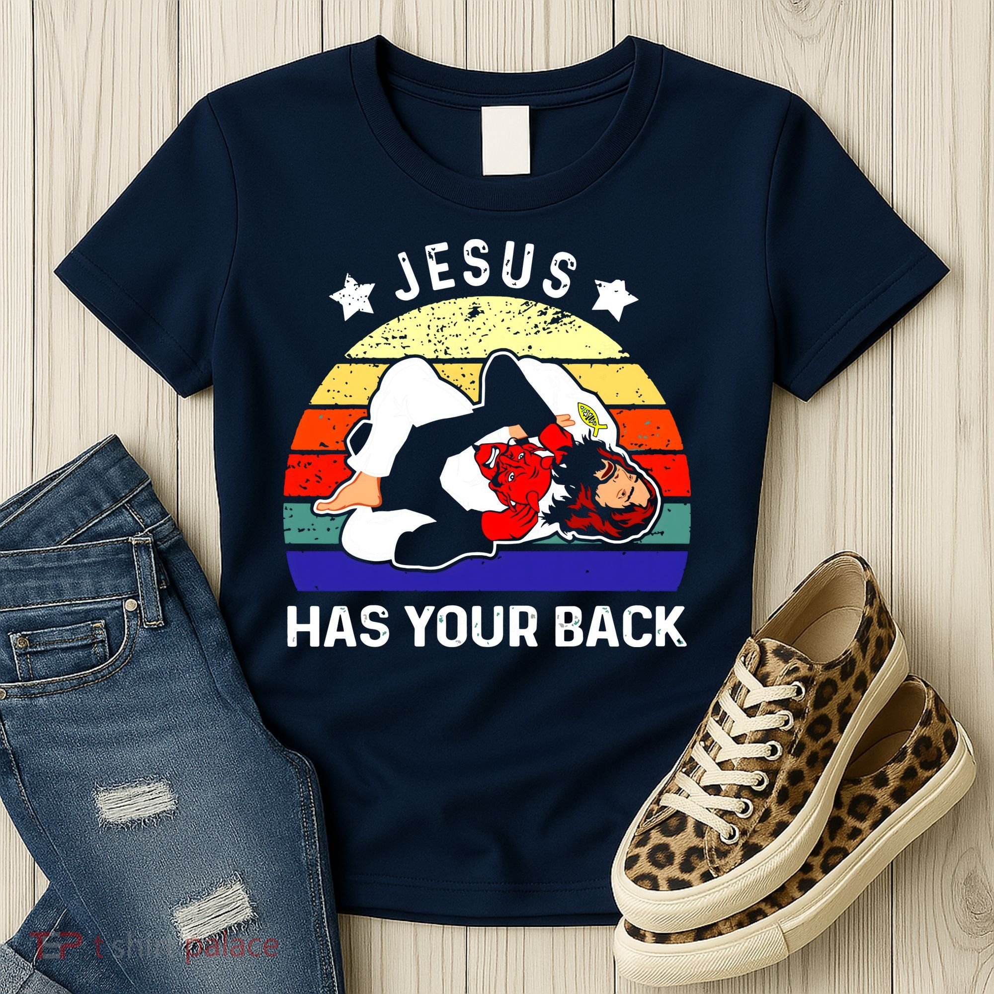 Brazilian Jiu Jitsu Jesus Has Your Back Women's T-Shirt