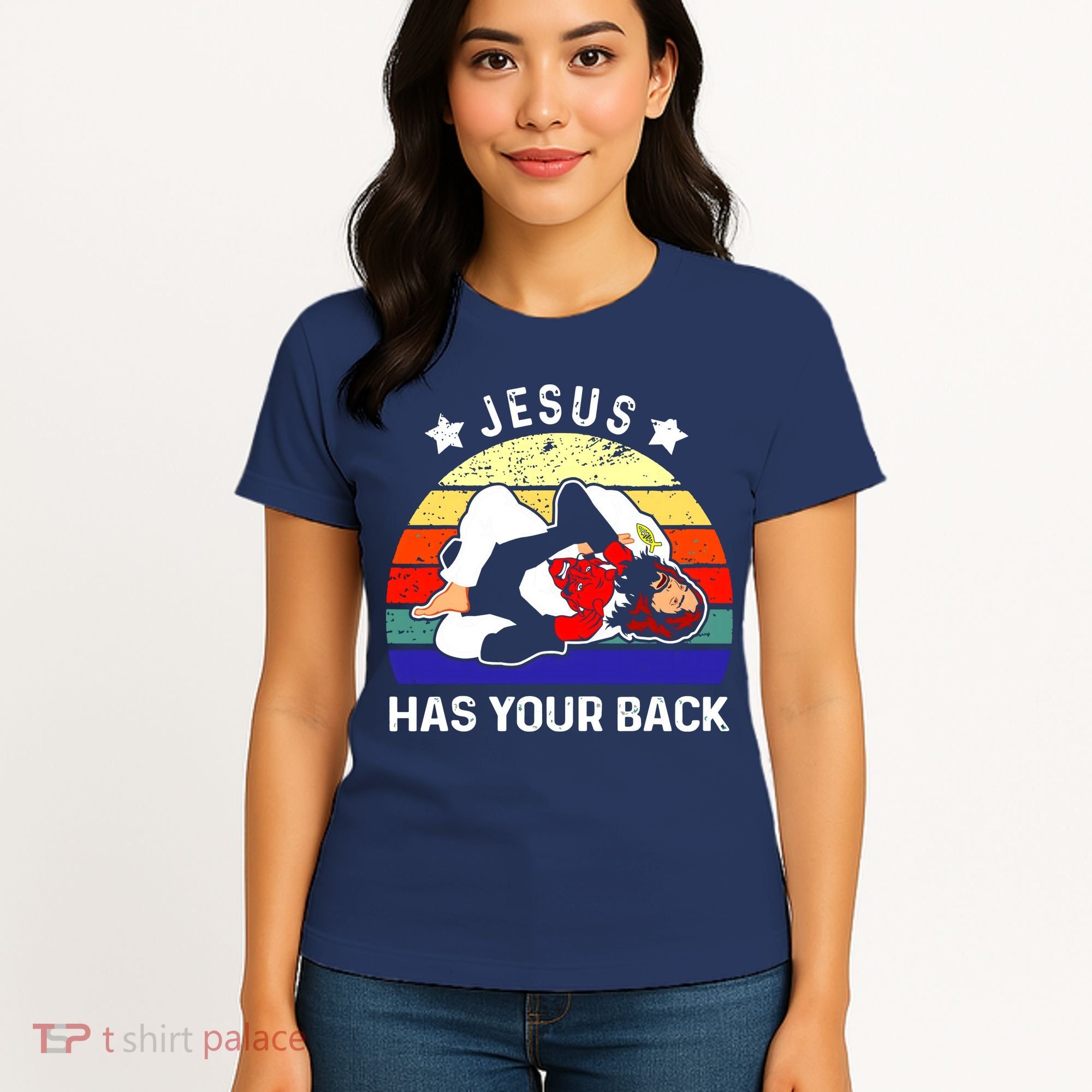 Brazilian Jiu Jitsu Jesus Has Your Back Women's T-Shirt