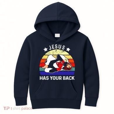 Brazilian Jiu Jitsu Jesus Has Your Back Kids Hoodie