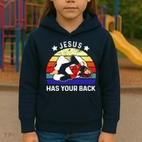 Brazilian Jiu Jitsu Jesus Has Your Back Kids Hoodie thumb 3