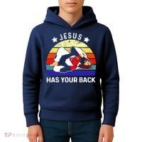 Brazilian Jiu Jitsu Jesus Has Your Back Kids Hoodie thumb 4