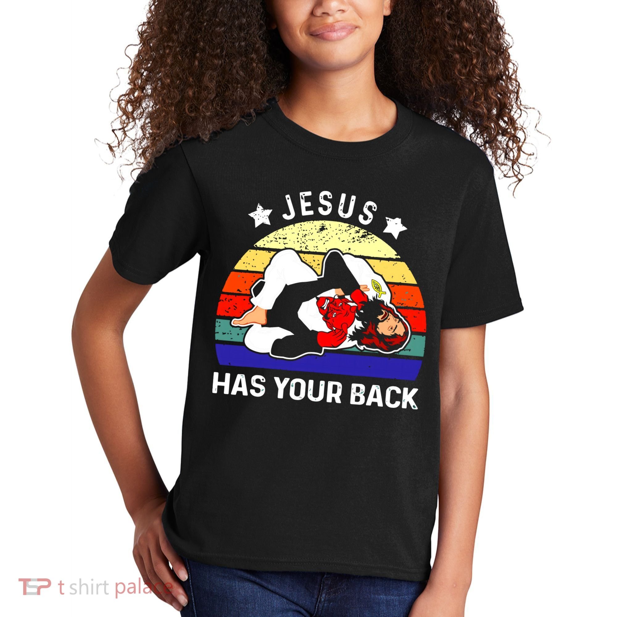 Brazilian Jiu Jitsu Jesus Has Your Back Kids T-Shirt