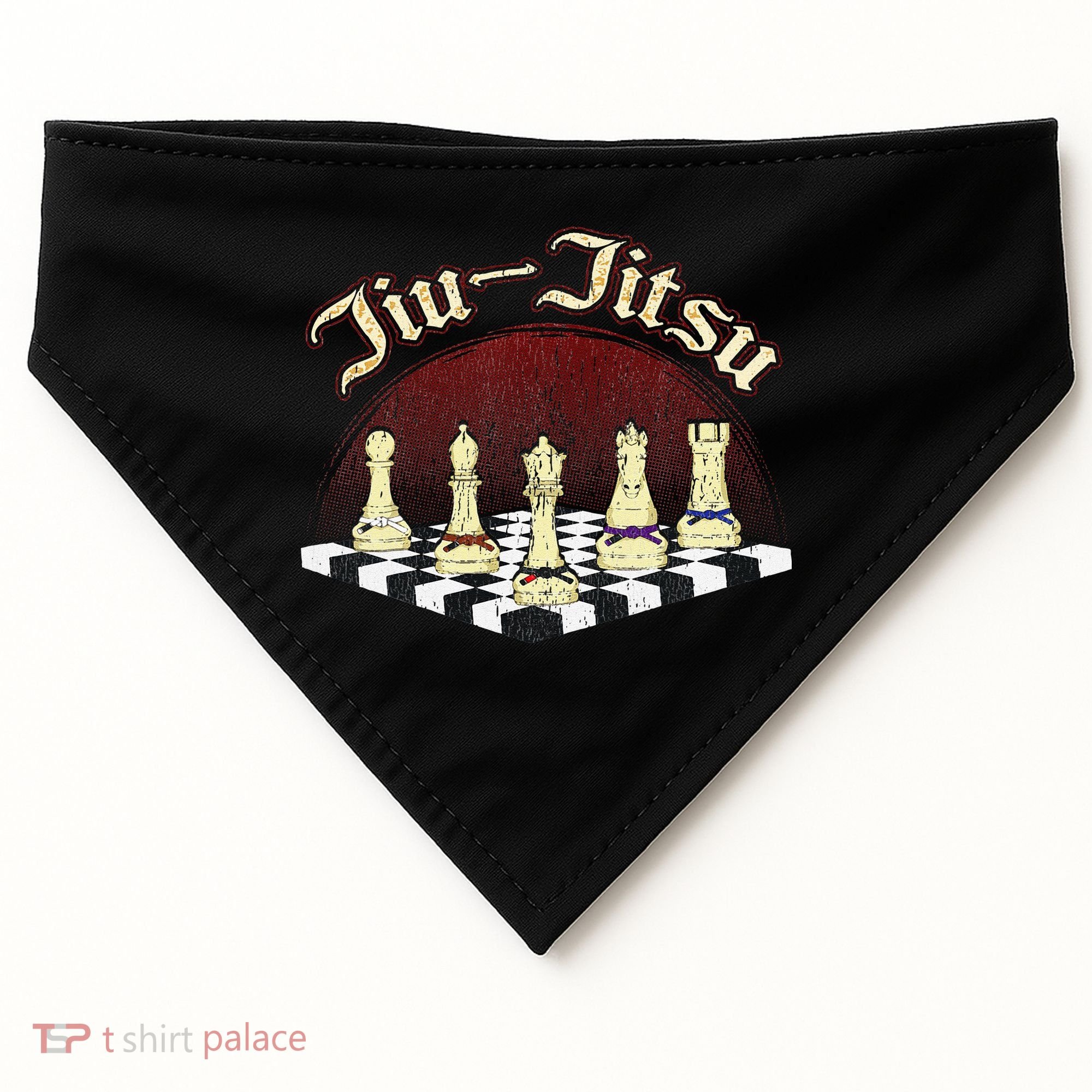 Brazilian Jiu Jitsu Chess Black Belt USA-Made Doggie Bandana