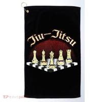Brazilian Jiu Jitsu Chess Black Belt Golf Towel thumb 0