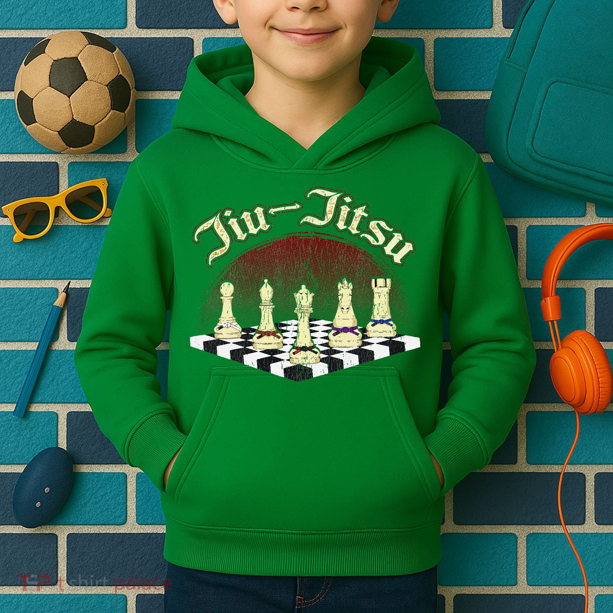 Brazilian Jiu Jitsu Chess Black Belt Kids Hoodie