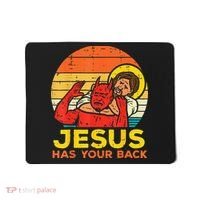 Brazilian Jiu Jitsu Jesus Jesus Has Your Back Mousepad thumb 0