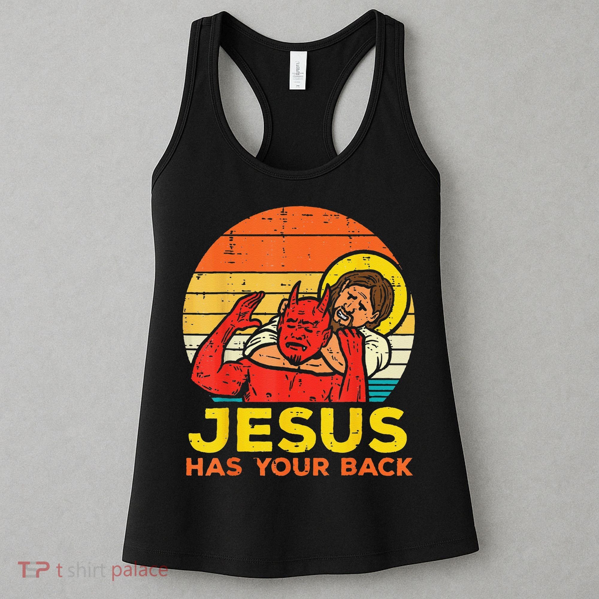 Brazilian Jiu Jitsu Jesus Jesus Has Your Back Women's Tank Top