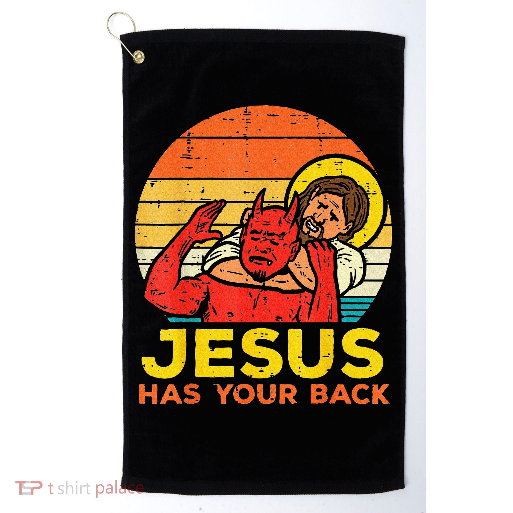 Brazilian Jiu Jitsu Jesus Jesus Has Your Back Golf Towel