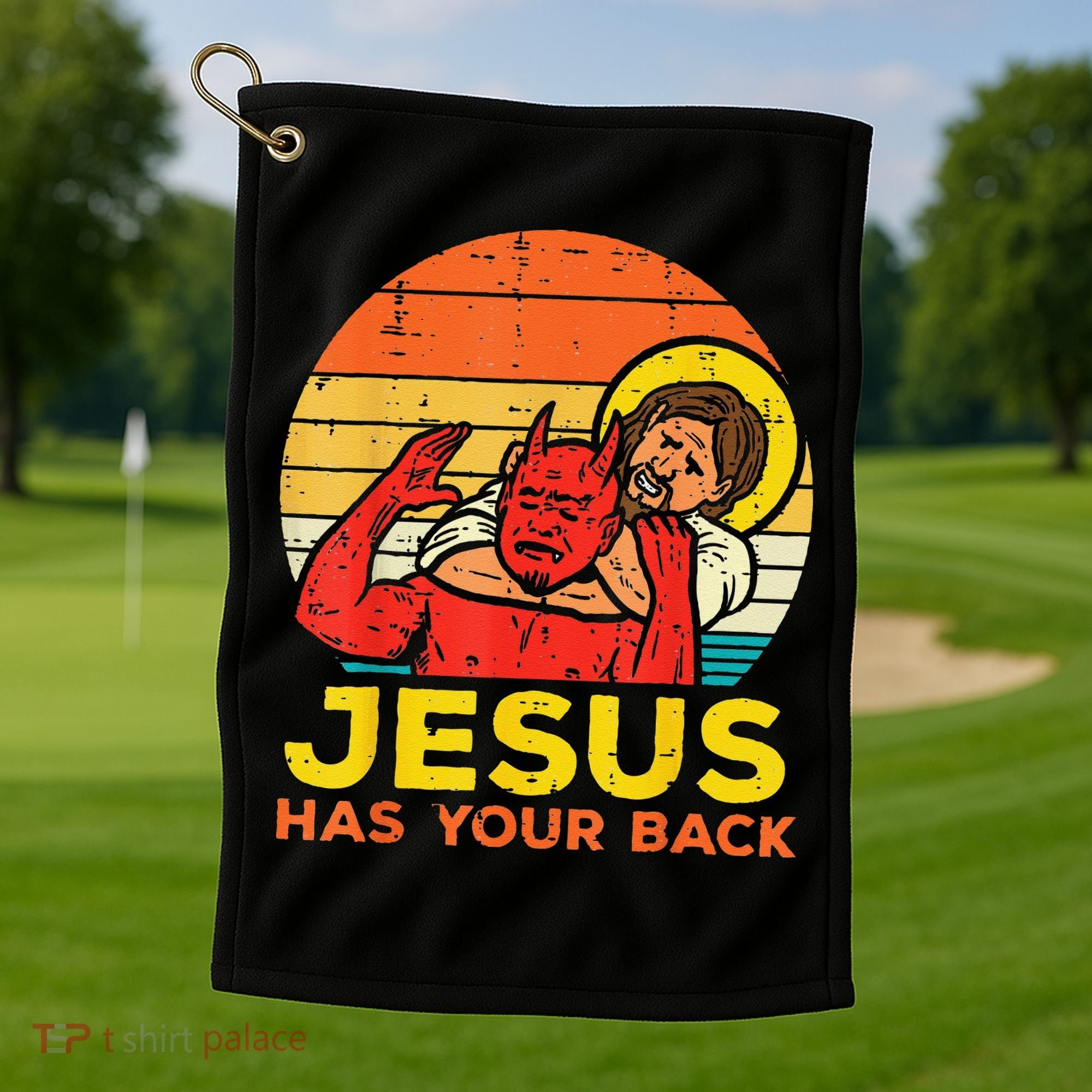 Brazilian Jiu Jitsu Jesus Jesus Has Your Back Golf Towel