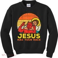 Brazilian Jiu Jitsu Jesus Jesus Has Your Back Kids Sweatshirt thumb 0