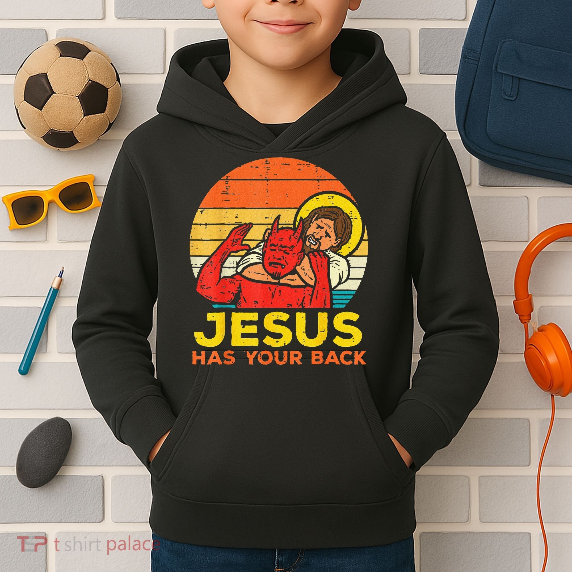 Brazilian Jiu Jitsu Jesus Jesus Has Your Back Kids Hoodie