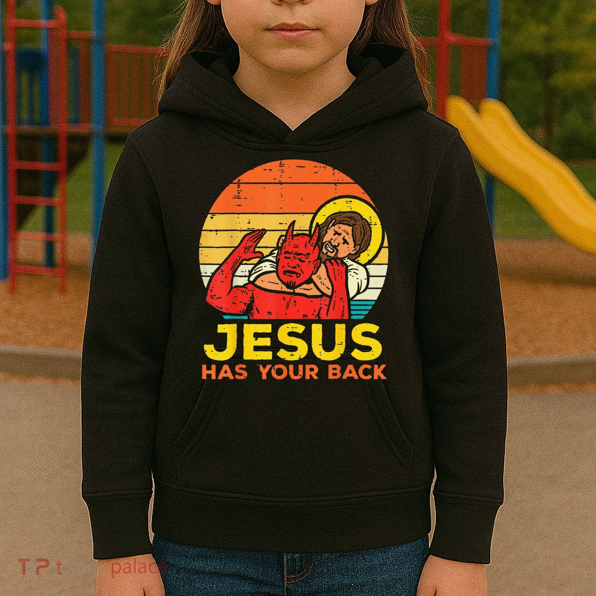 Brazilian Jiu Jitsu Jesus Jesus Has Your Back Kids Hoodie