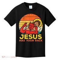 Brazilian Jiu Jitsu Jesus Jesus Has Your Back Kids T-Shirt thumb 0