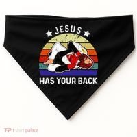 Brazilian Jiu Jitsu Jesus Jesus Has Your Back USA-Made Doggie Bandana thumb 0