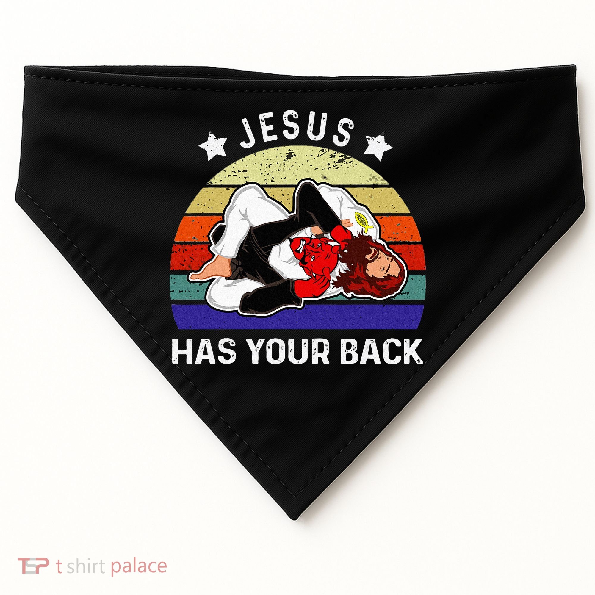 Brazilian Jiu Jitsu Jesus Jesus Has Your Back USA-Made Doggie Bandana
