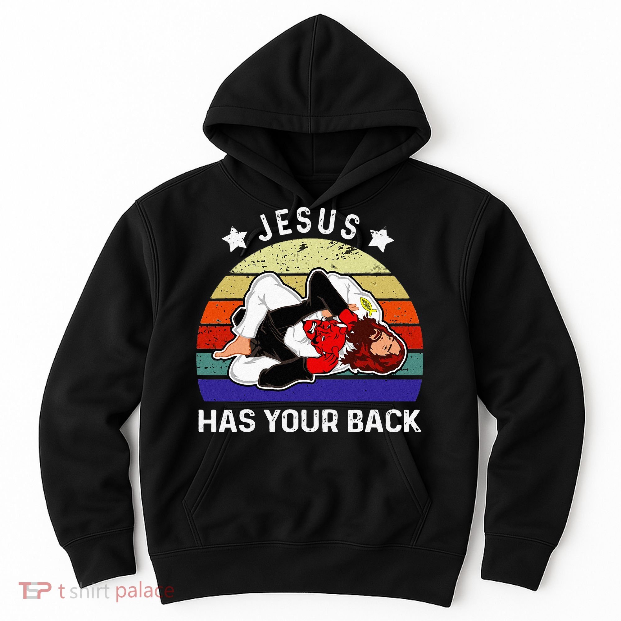 Brazilian Jiu Jitsu Jesus Jesus Has Your Back Hoodie