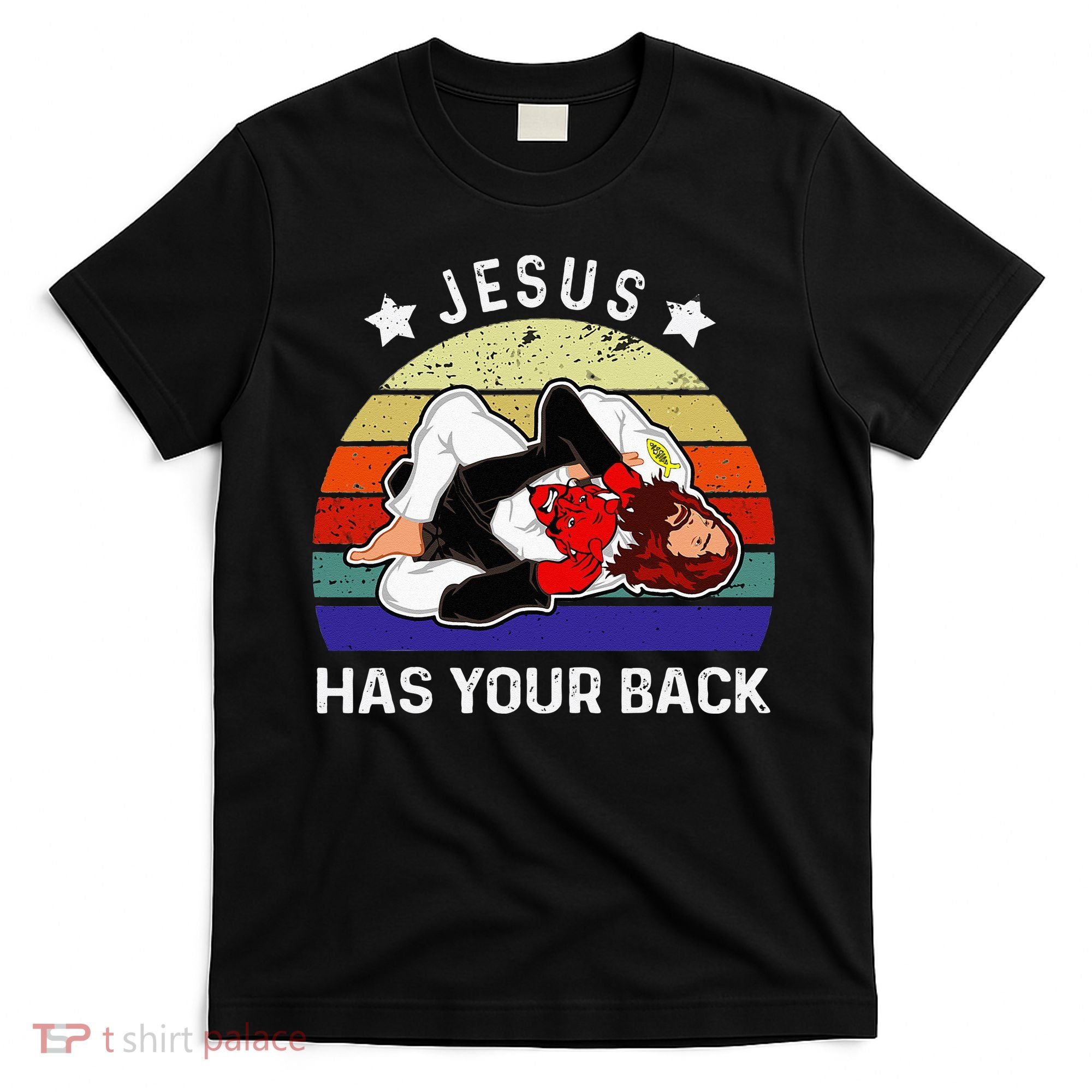 Brazilian Jiu Jitsu Jesus Jesus Has Your Back T-Shirt