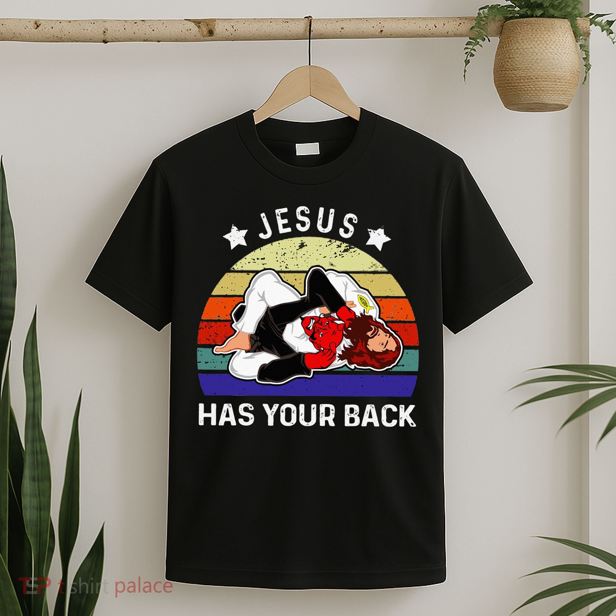 Brazilian Jiu Jitsu Jesus Jesus Has Your Back T-Shirt