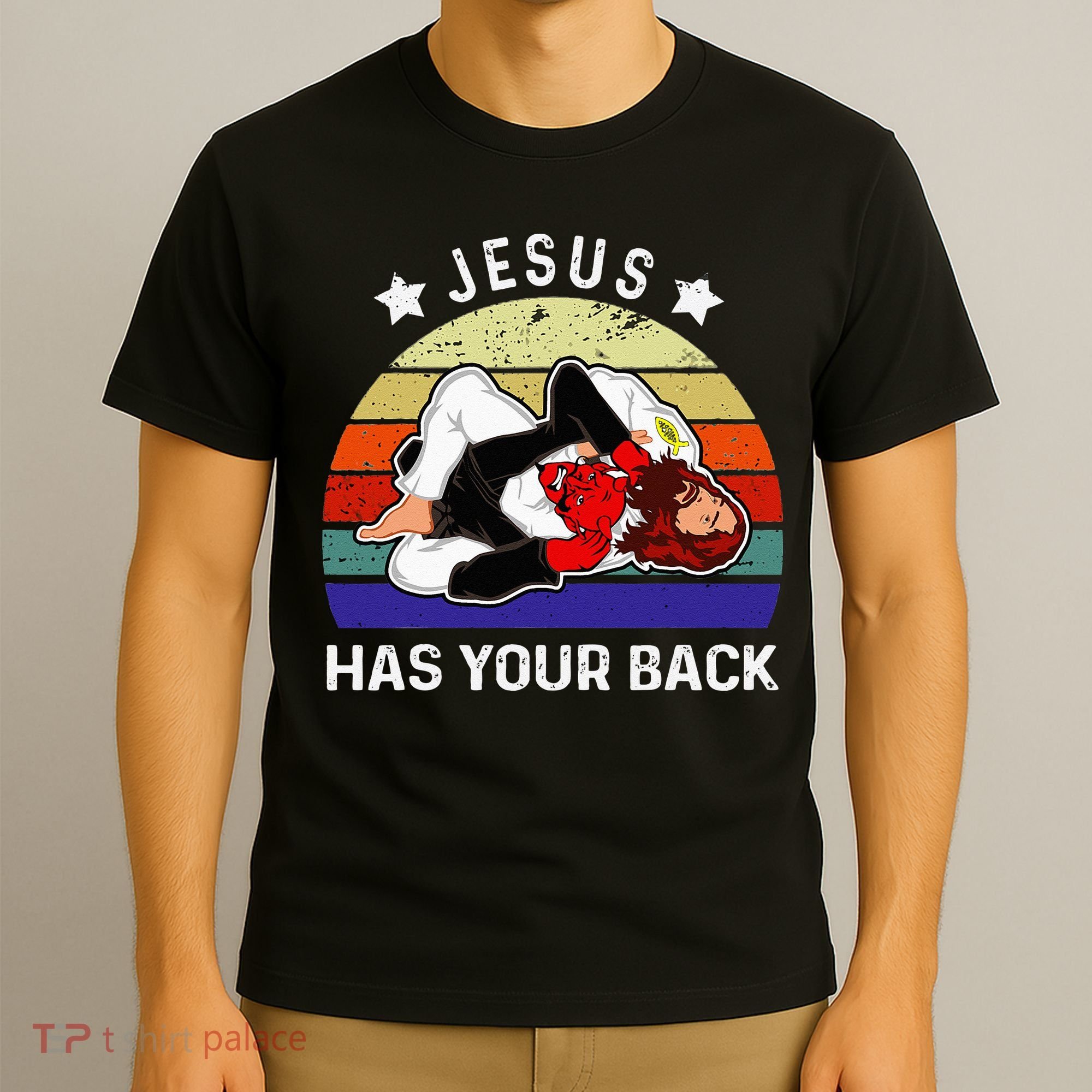 Brazilian Jiu Jitsu Jesus Jesus Has Your Back T-Shirt
