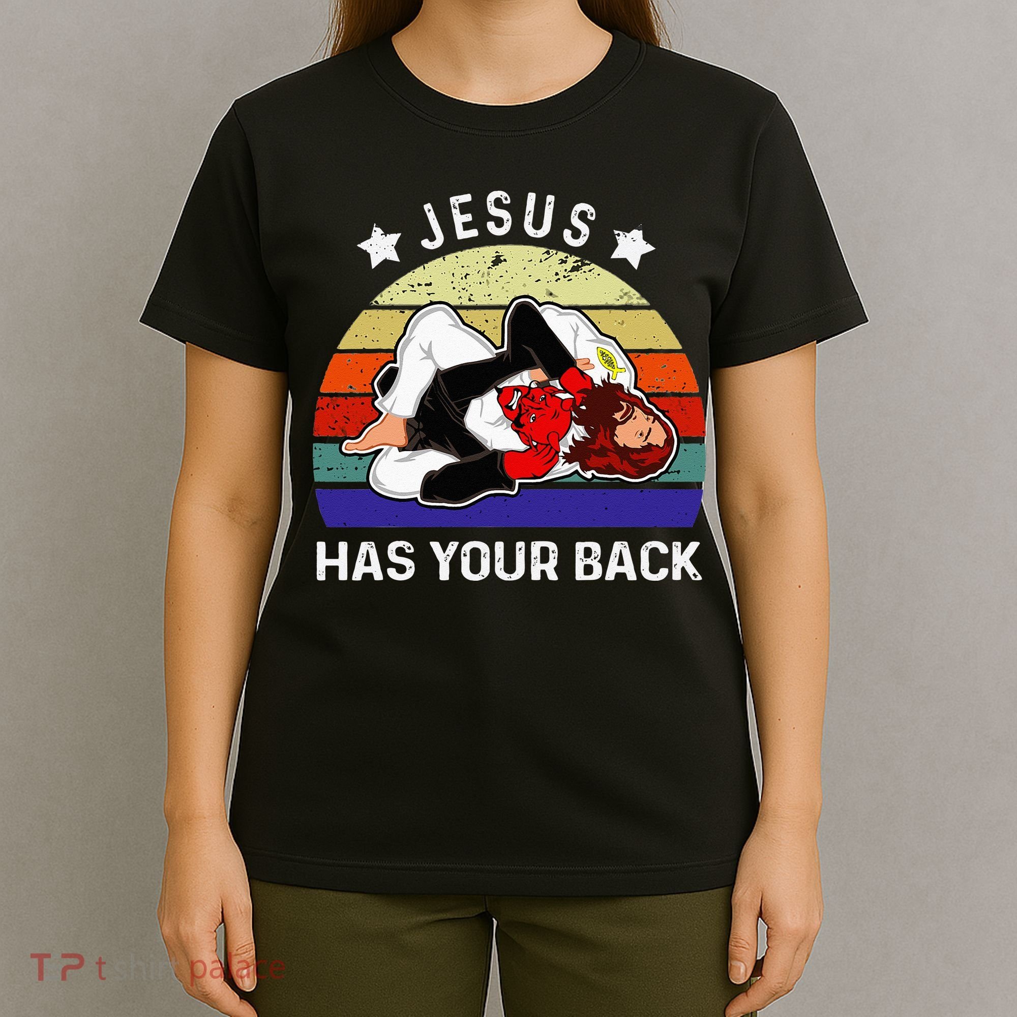 Brazilian Jiu Jitsu Jesus Jesus Has Your Back T-Shirt