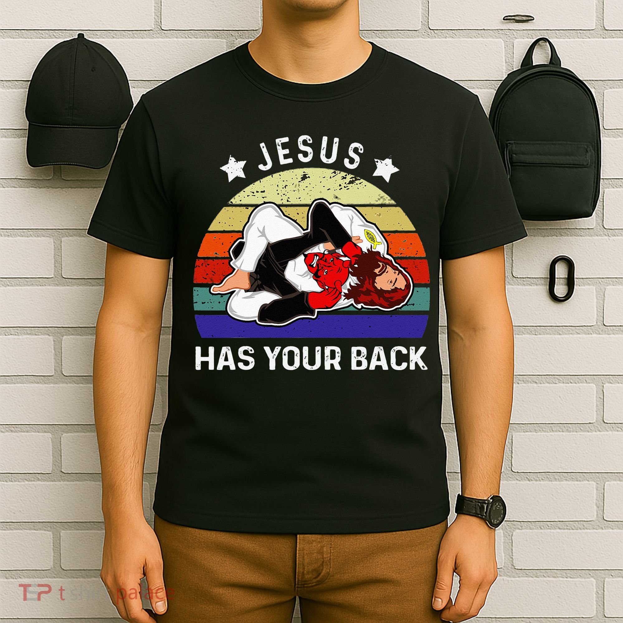 Brazilian Jiu Jitsu Jesus Jesus Has Your Back T-Shirt