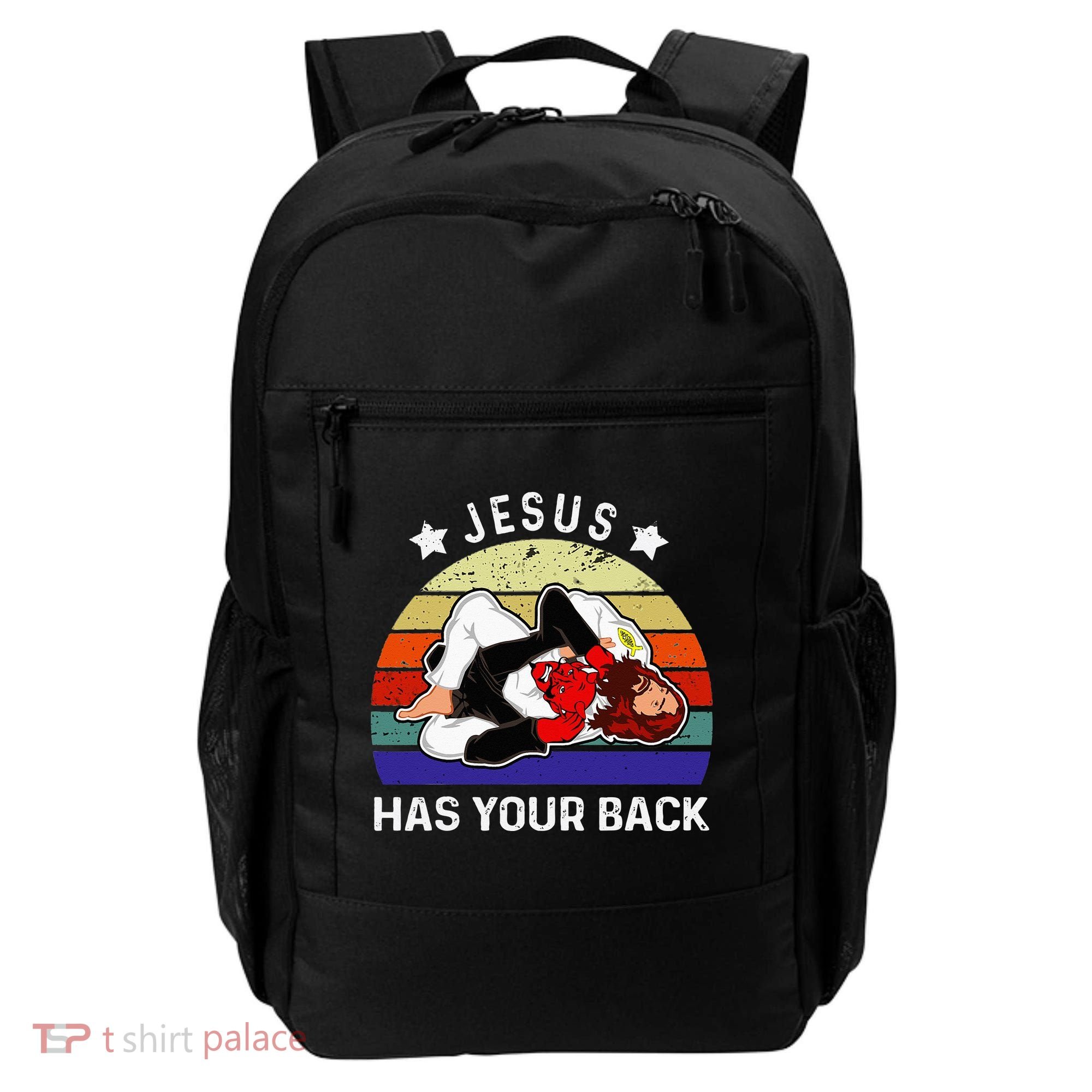 Brazilian Jiu Jitsu Jesus Jesus Has Your Back Backpack