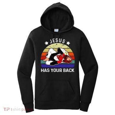 Brazilian Jiu Jitsu Jesus Jesus Has Your Back Women's Hoodie