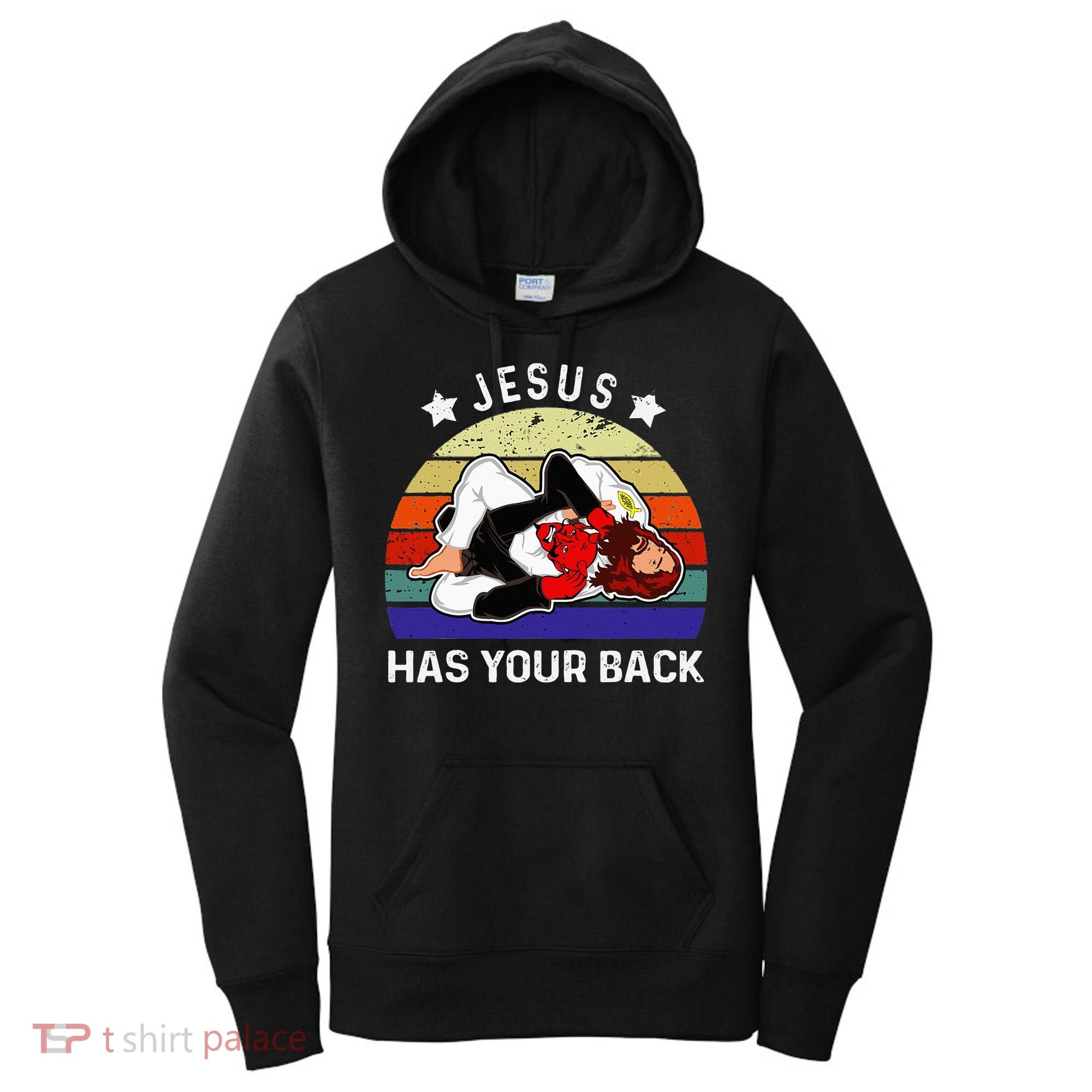 Brazilian Jiu Jitsu Jesus Jesus Has Your Back Women's Hoodie