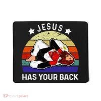 Brazilian Jiu Jitsu Jesus Jesus Has Your Back Mousepad thumb 0