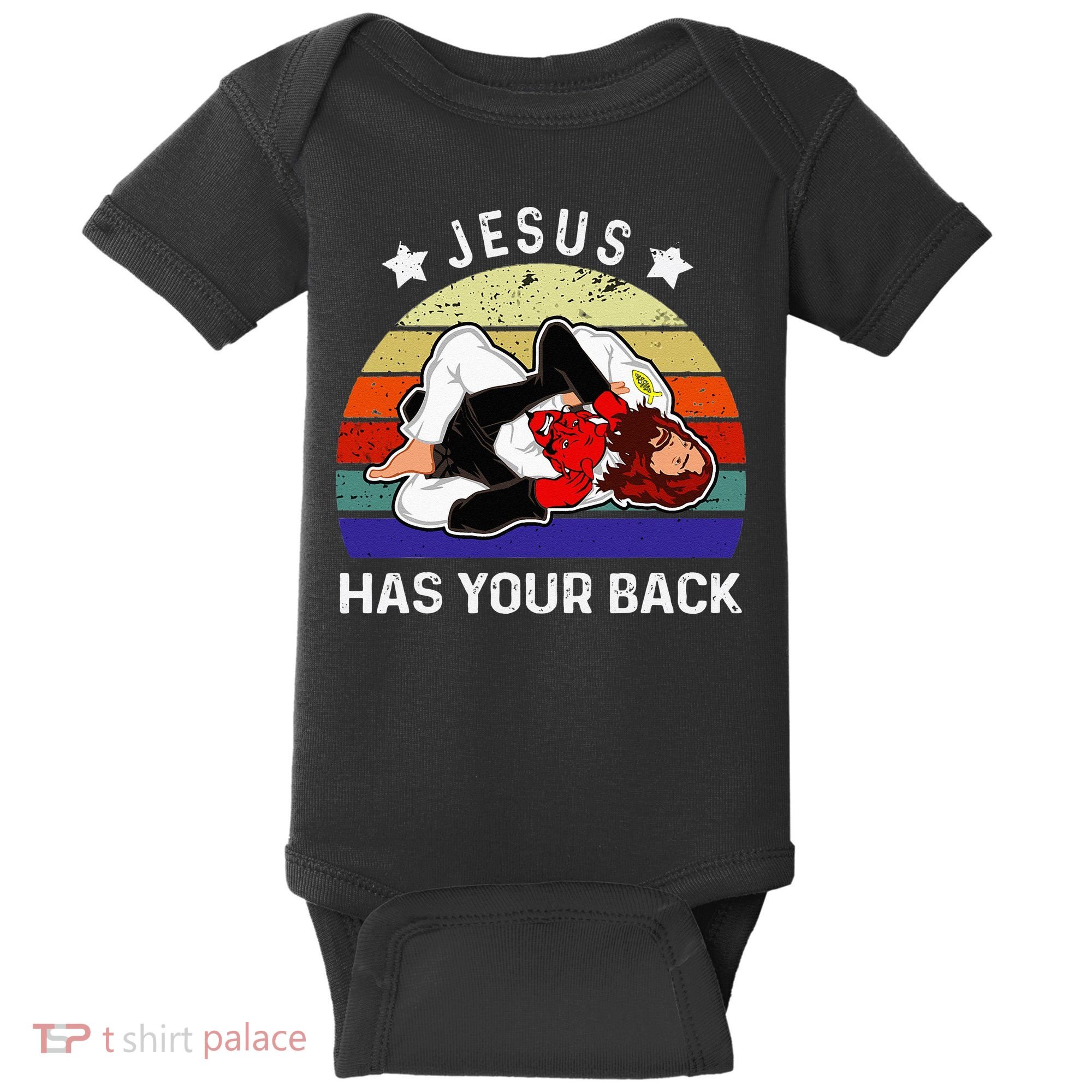 Brazilian Jiu Jitsu Jesus Jesus Has Your Back Baby Bodysuit