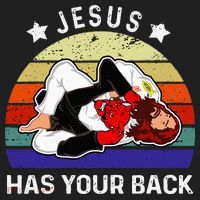 Brazilian Jiu Jitsu Jesus Jesus Has Your Back Hat thumb 2