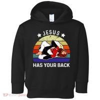 Brazilian Jiu Jitsu Jesus Jesus Has Your Back Toddler Hoodie thumb 0