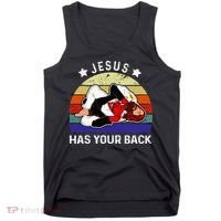Brazilian Jiu Jitsu Jesus Jesus Has Your Back Tank Top thumb 0