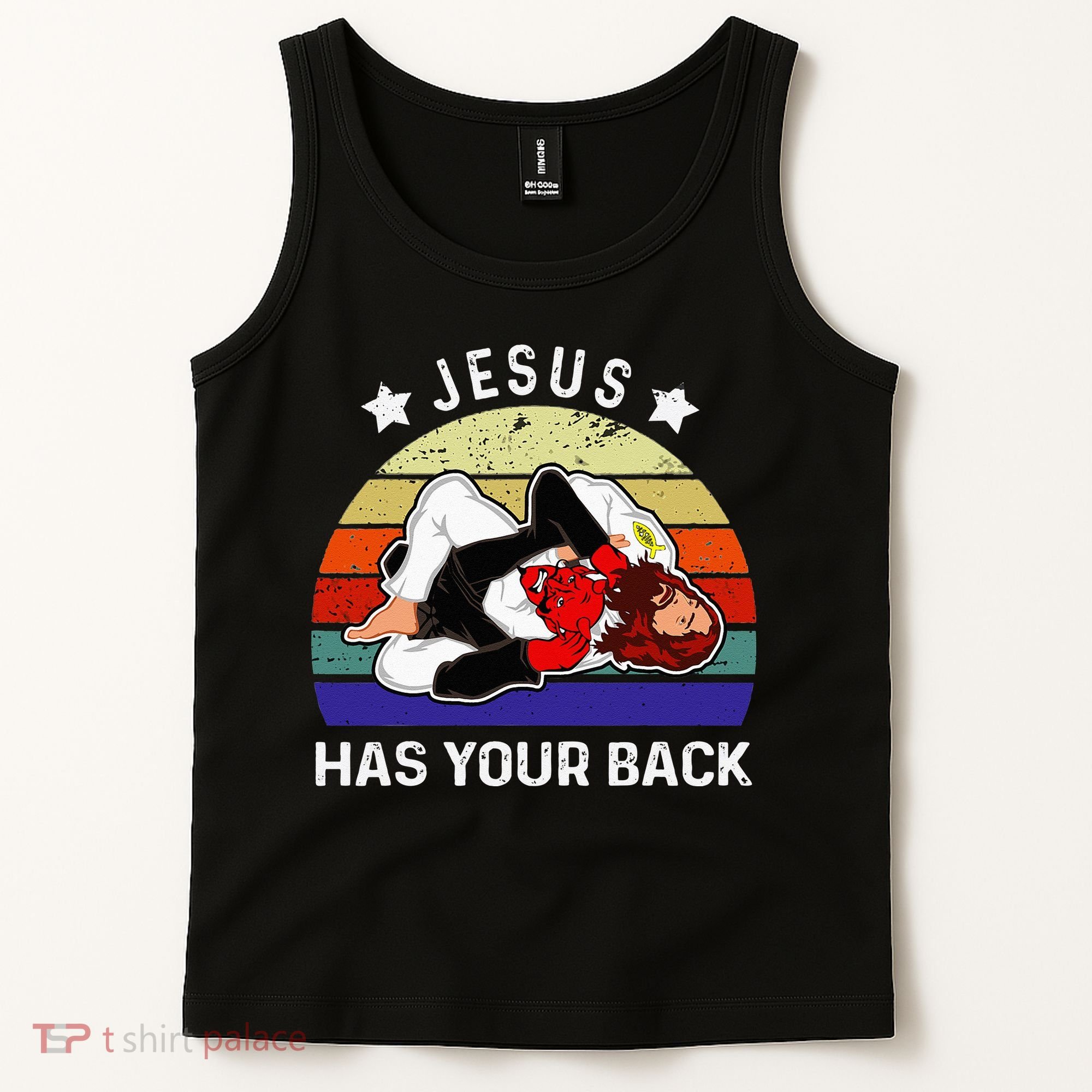 Brazilian Jiu Jitsu Jesus Jesus Has Your Back Tank Top