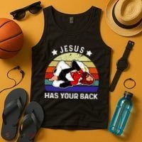 Brazilian Jiu Jitsu Jesus Jesus Has Your Back Tank Top thumb 4