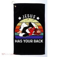 Brazilian Jiu Jitsu Jesus Jesus Has Your Back Golf Towel thumb 0