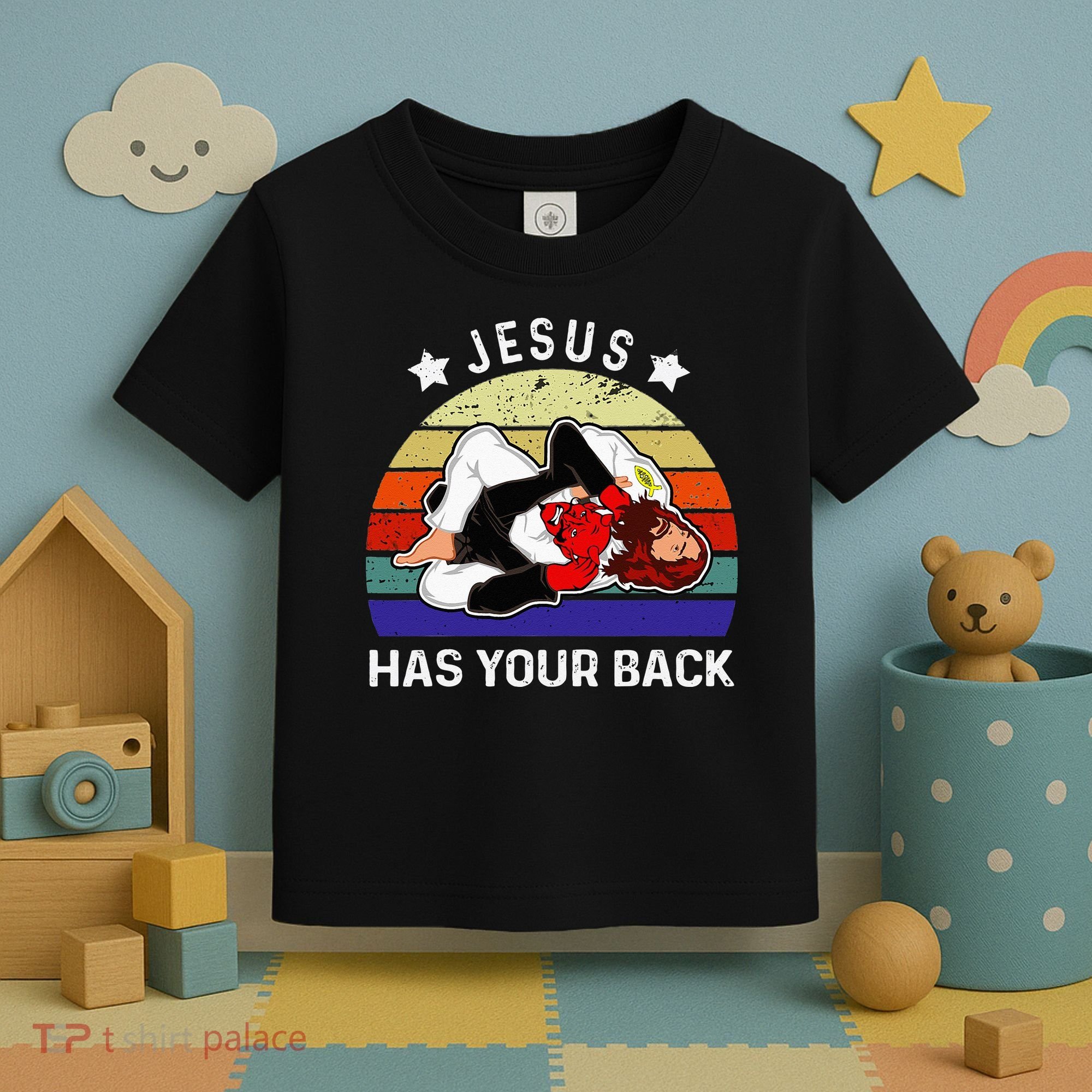 Brazilian Jiu Jitsu Jesus Jesus Has Your Back Toddler T-Shirt
