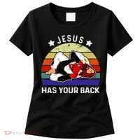 Brazilian Jiu Jitsu Jesus Jesus Has Your Back Women's T-Shirt thumb 0