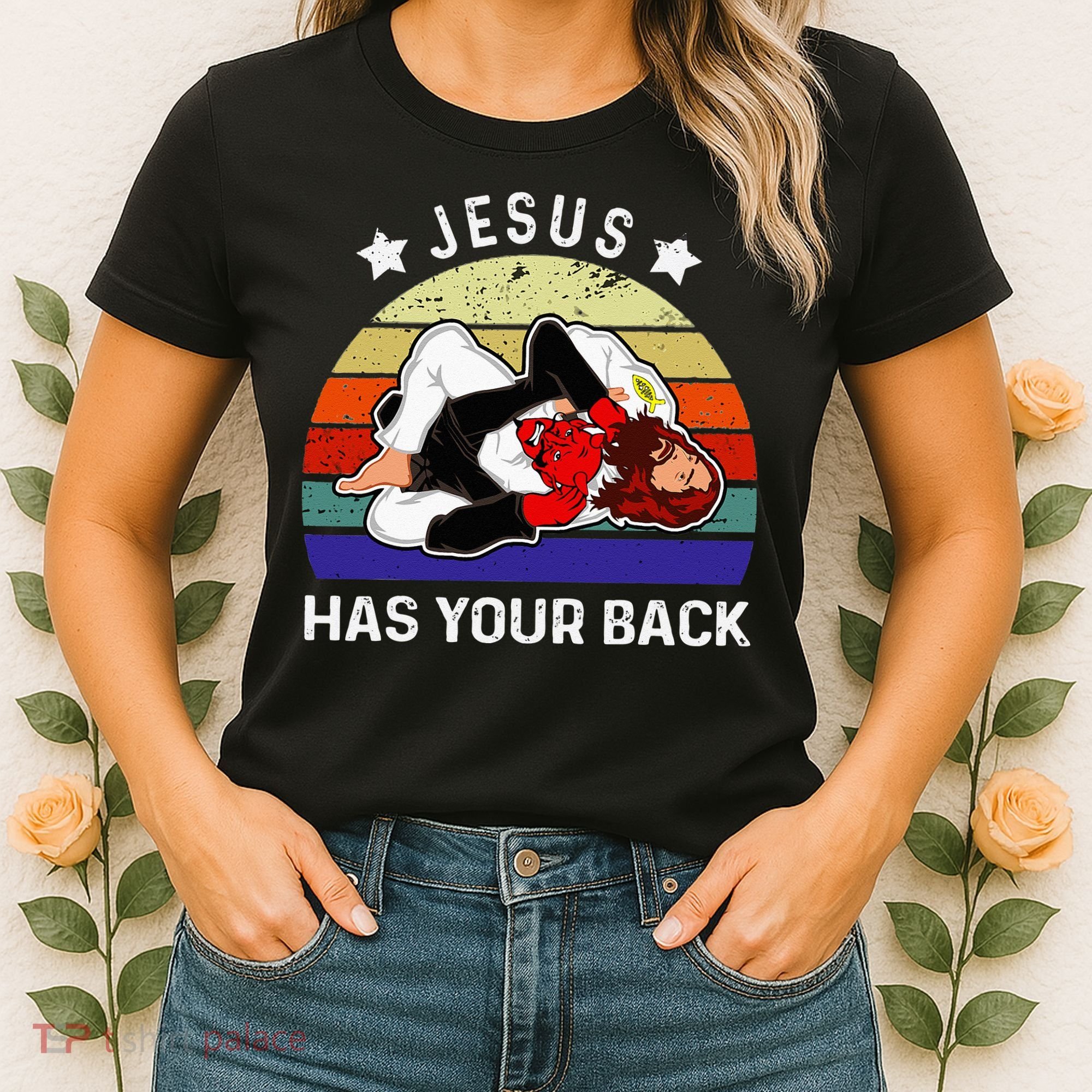 Brazilian Jiu Jitsu Jesus Jesus Has Your Back Women's T-Shirt