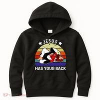 Brazilian Jiu Jitsu Jesus Jesus Has Your Back Kids Hoodie thumb 0