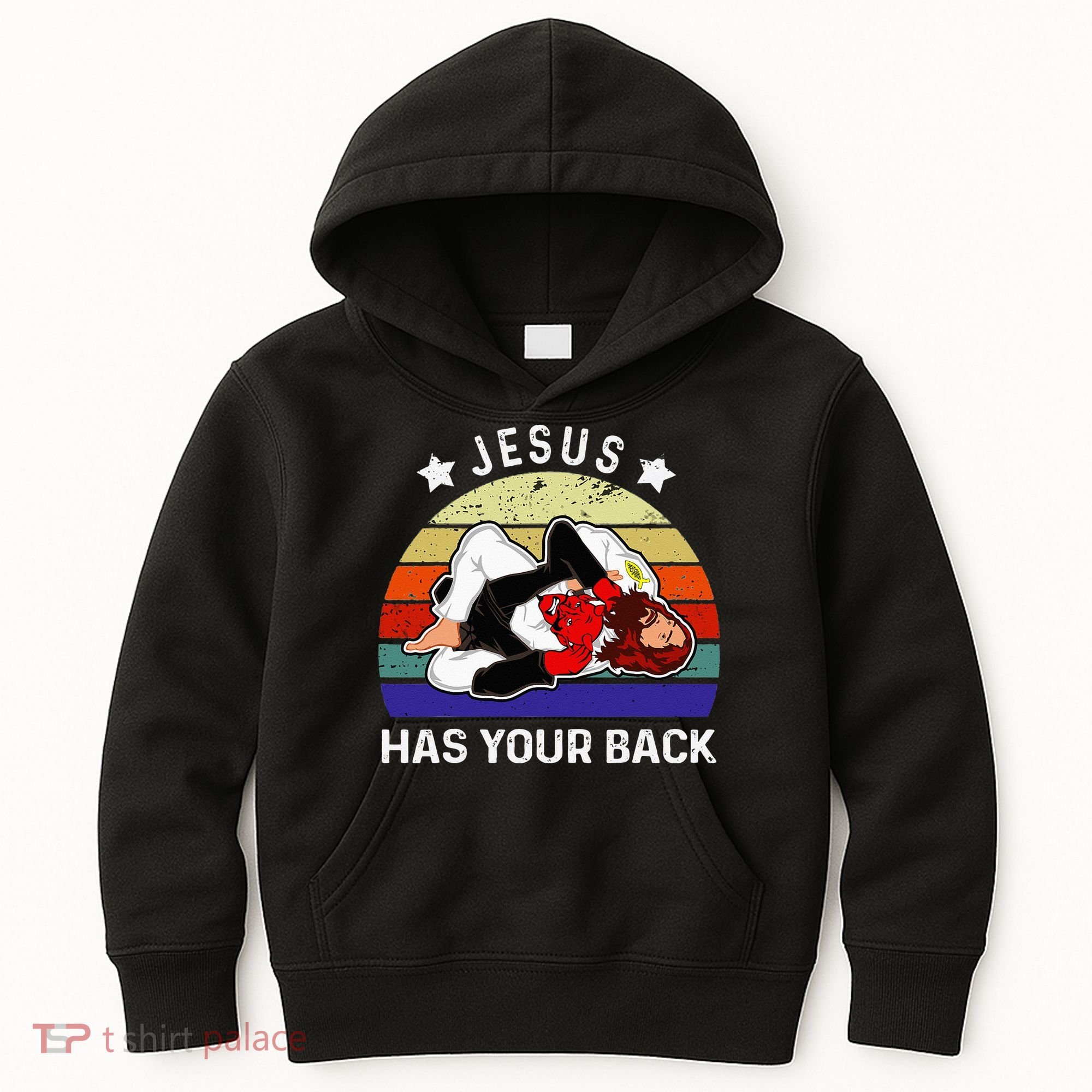 Brazilian Jiu Jitsu Jesus Jesus Has Your Back Kids Hoodie
