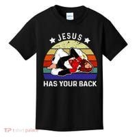 Brazilian Jiu Jitsu Jesus Jesus Has Your Back Kids T-Shirt thumb 0