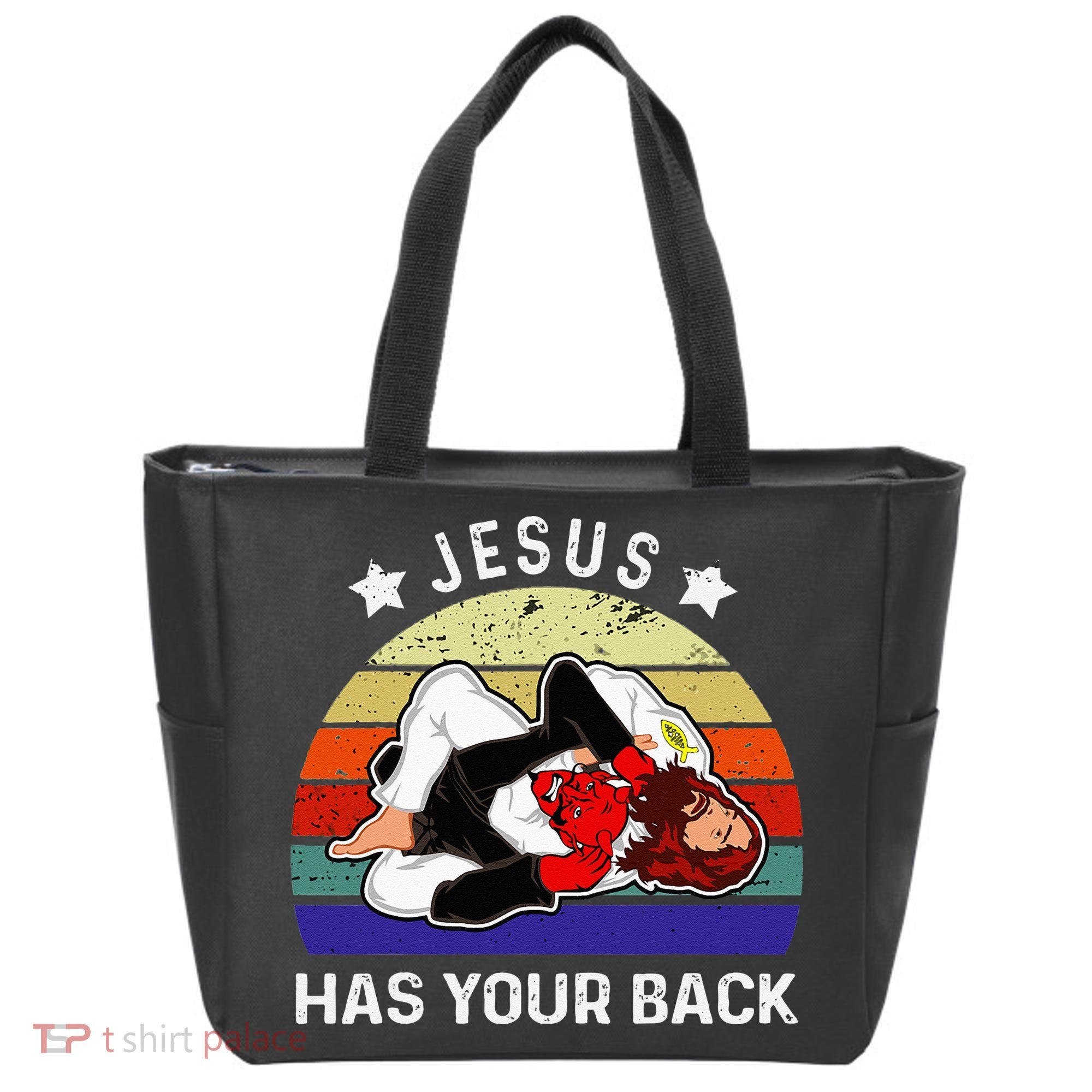 Brazilian Jiu Jitsu Jesus Jesus Has Your Back Tote Bag